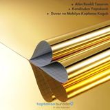 TechnoSmart 60cm×100cm Kendinden Yapışkanlı Folyo Mutfak Dolap Masa Beyaz Eşya Kaplama Duvar Kağıdı Gold