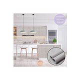 TechnoSmart 60cm×100cm Kendinden Yapışkanlı Keten Açık Gri Duvar Kağıdı Mutfak Dolap Masa Kaplama