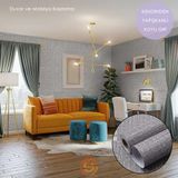 TechnoSmart 60cm×100cm Kendinden Yapışkanlı Keten Görünümlü Duvar Kağıdı Mutfak Dolap Masa Kaplama Koyu Gri