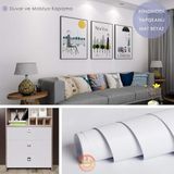 TechnoSmart 60cm×100cm Kendinden Yapışkanlı Mat Görünümlü Duvar Kağıdı Mutfak Dolap Masa Kaplama Beyaz