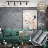 TechnoSmart 60cm×300cm Kendinden Yapışkanlı Çimento Görünümlü Duvar Kağıdı Dolap Masa Tezgah Kaplama Antrasit