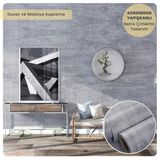 TechnoSmart 60cm×300cm Kendinden Yapışkanlı Dokulu Çimento Görünümlü Duvar Kağıdı Dolap Masa Kaplama Gri