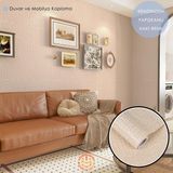 TechnoSmart 60cm×300cm Kendinden Yapışkanlı Keten Görünümlü Duvar Kağıdı Mutfak Dolap Masa Kaplama Koyu Bej