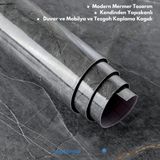 TechnoSmart 60cm×500cm Kendinden Yapışkanlı Mermer Desen Folyo Mutfak Dolap Masa Kaplama DuvarKağıdı Antrasit