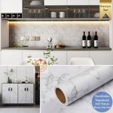 Technosmart 60x100cm Mat Mermer Desenli Kendinden Yapışkanlı Duvar Kağıdı Kaplama Mutfak Masa Folyo Beyaz