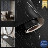 Technosmart 60x100cm Mat Mermer Desenli Kendinden Yapışkanlı Duvar Kağıdı Kaplama Mutfak Masa Folyo Siyah