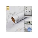 TechnoSmart 60x100cm Mat Mermer Desenli Kendinden Yapışkanlı Duvar Kağıdı Kaplama Mutfak Masa Folyo