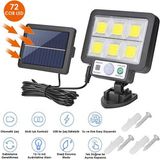 Technosmart 6gözlü 72COB Ledli Solar Usbli Bahçe Aydınlatma Hareket Sensörlü Güneş Enerjili Lamba - Siyah