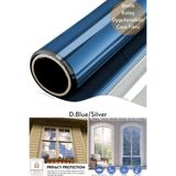 TechnoSmart 90x100 cm Blue Silver Aynalı Cam Filmi Statik UV Güneş Koruyucu Cam Kaplama