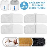 Technosmart Kedi Köpek Su Çeşmesi Su Pınarı Filtresi 4 Adet - Beyaz