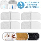 TechnoSmart Kedi Köpek Su Çeşmesi Su Pınarı Kabı 3 Lt. Seviye Göstergeli 2 Farklı Su Akışlı Beyaz 4 Filtre
