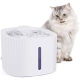 TechnoSmart Kedi Köpek Su Çeşmesi Su Pınarı Kabı 3 Lt. Seviye Göstergeli 2 Farklı Su Akışlı Beyaz Su Pınarı