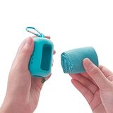 TechnoSmart Silikon Kılıflı Havlu Mikrofiber Hızlı Kuruyan Kamp Çanta Mutfak Aksesuarı Taşınabilir Mavi
