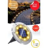 TechnoSmart Solar 1Adet Yeni Model Zemin Bahçe Aydınlatma Güneş Enerjili Çelik Malzeme Sarı Işık