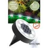 TechnoSmart Solar 8 LED Zemin Aydınlatma | 1 Adet | IP68 | Otomatik Gece Işığı | Bahçe Aydınlatma