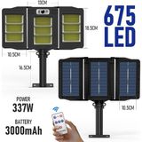 Technosmart Trendpoint 675LEDLI Solar Bahçe Aydınlatması Projektör Sokak Lambası Hareket Sensörlü Güneş Enerjili - Beyaz