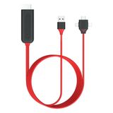 TechnoStation 3in1 Micro Usb Type-c To Hdmı Görüntü Aktarıcı Kablo 1.5m Telefonu Televizyona Monitöre Aktarma