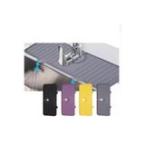 TechnoStation Aveo 1 Adet Gri / Sarı Renk Mutfak Banyo Lavabo Kenarı Silikon Matı Silikon Musluk Su Sıçrama Önleme