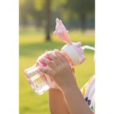 TechnoStation Ayıcık Figürlü Askılı Çocuk Matara - 600ML Pipetli Sızdırmaz Suluk Okul ve Kreş Için Ayı Tasarımlı