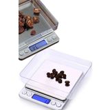 TechnoStation Kuyumculara Özel Hassas Terazi Tartı Profesyonel Full Çelik Pilli Gram Ölçer Terazi 500GR/0,01GR