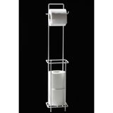 TechnoStation Metal Ayaklı Tuvalet Kağıtlığı - Yedekli Ve Pratik Banyo Kağıt Havlu Standı Banyo Düzenleyici Stand