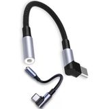 TechnoStation Type-C to 3.5 mm Aux Kulaklık Çevirici L Tipi 90 Derece Ses Dönüştürücü Adaptör