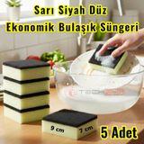 Technow Klasir Ekonomik 9 X 7 Cm Sarı Siyah Düz Bulaşık Süngeri Sarı