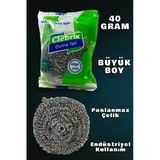 Technow Paslanmaz Çelik Büyük Endüstriyel Boy Bulaşık Ovma Teli 40 gr