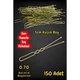 Technow Sarı 5 cm Küçük Topuzlu Saç Firketesi Toka 0.70 Sarı 150 Adet - Altın - Sarı