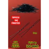 Technow Siyah 5 cm Küçük Topuzlu Saç Firketesi Toka 0.70 Siyah 100 Adet