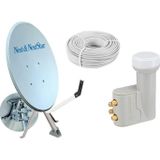 Technozi 88cm Ofset Çanak Anten Full Set + Dörtlü Lnb + 25 mt Anten Kablosu
