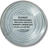 technozi Çanak Anten Kablosu 50 Metre Uydu Kablosu