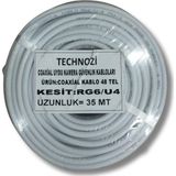 technozi Çanak Anten Kablosu Rg6 35 Metre Uydu Kablosu