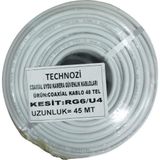 technozi Çanak Anten Kablosu Rg6 45 Metre Uydu Kablosu