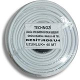 technozi Çanak Anten Uydu Kablosu Rg6 40 Metre Uydu Kablosu