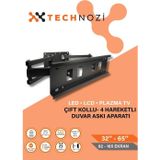 Technozi Çift Kollu Hareketli Lcd Led Tv Askı Aparatı 32''-40''-42-43''-49''-50''- 55'' Inç Metal