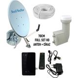 Technozi Hd Uydu Alıcısı + 70 cm Next Nextstar Ofset Çanak Anten Full Set+Ikili Lnb+ 25 mt Anten Kablosu - Beyaz