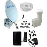 Technozi Hd Uydu Alıcısı + 80 cm Next Nextstar Ofset Çanak Anten Full Set+Ikili Lnb+ 25 mt Anten Kablosu - Beyaz