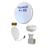 technozi Millenium 70 Cm Çanak Anten Full Set Dörtlü Lnb 50 Metre Kablo