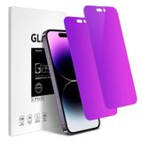 TECHO Gizlilik Ekran Koruyucu iPhone 14 Pro Max Temperli Cam [Gradyan Renkli] [Anti Spy Özel] [Anti Mavi Işık] [2 PAKET] [6,7 inç]
