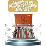 Techora Sale 7 Kordonlu Akıllı Saat Plastik Kordon Hasır Kordon Çelik Kordon - Çok Renkli - Standart