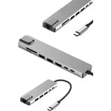 Techora Sale 8 Portlu Macbook Çevirici Type C Hub Sd Tf USB Çoğaltıcı Ethernet - Renkli