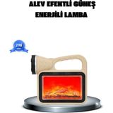 Techora Sale Alev Efektli Solar Lamba Cob Işıklı Taşınabilir Bahçe Kamp Aydınlatma - Renkli