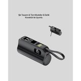 Techora Sale Dahili Type-C Konektörlü Mini 2000MAH Powerbank - Çok Renkli