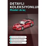 Techora Sale Diecast 1/64 Toyota Supra A80 Top Secret GT-300 Kırmızı Krom Model Araba BX-313385 - Renkli