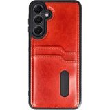 Techora Sale Mey Ithalat® Samsung Galaxy A25 5g Kılıf Sara Kartvizitli Deri Kılıf - Kırmızı