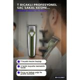 Techora Sale T Bıçaklı Profesyonel Saç Sakal Kesme Makinesi USB Şarjlı 3 Taraklı Erkek Bakım Seti BX-3136 - Renkli