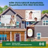 Techtic 1Buton 1Alıcı Kablosuz Kapı Zili Yaratıcı Baykuş Şekilli Işıklı Uzun Mesafeli(300 Metre) Ev Ofis