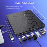 Techtic 8 Si 1 Arada Harici Cd Dvd Yazıcı Usb 3.0 Type-c Çoklu Usb Hub, Sd/tf Kart Okuyucu, Taşınabilir Optik Sürücü