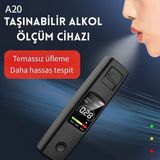 Techtic Alkolmetre Şarjlı Promil Ölçer Profesyonel Temassız Alkol Test Cihazı Yüksek Hassasiyetli Şarjlı Promil Ölçer - Siyah